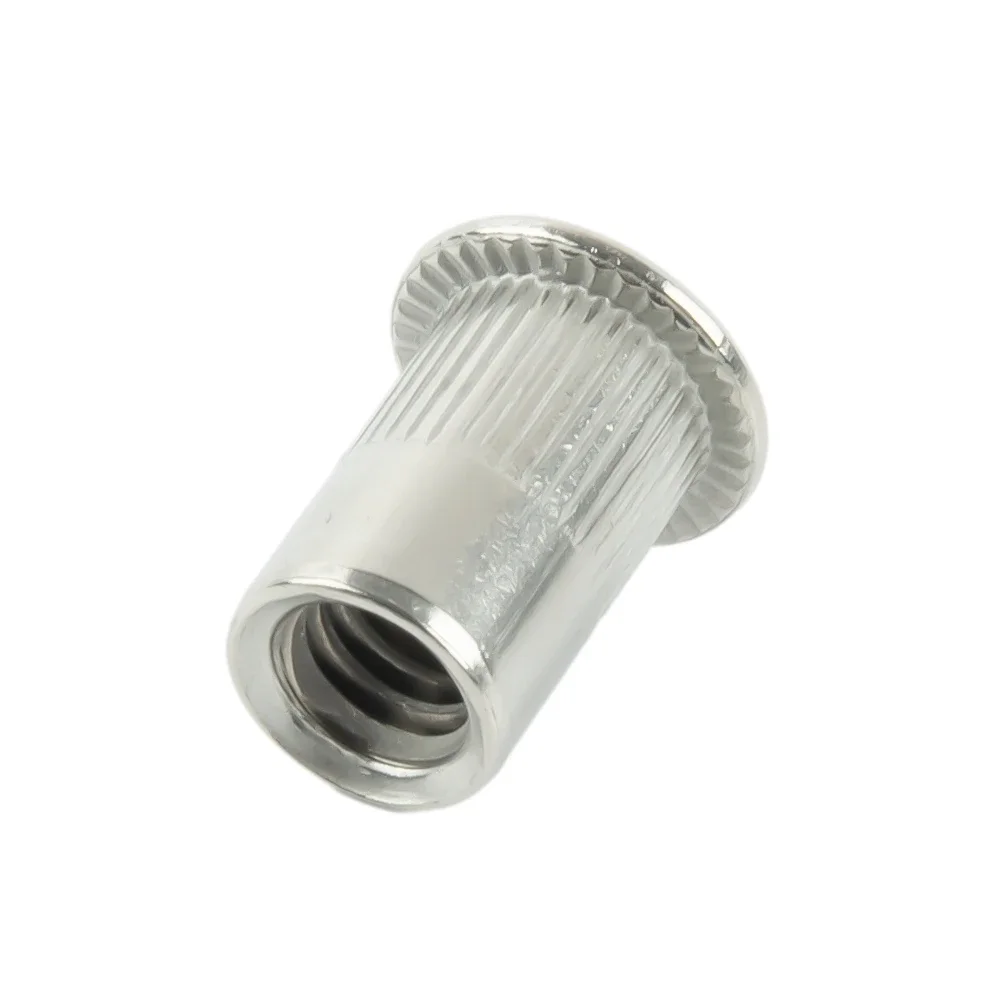 Automotive Decoration Rivet Nuts Stainless Steel 1/4\"-20 Thread Fastener Threaded Flat Head Insert Nut Rivnuts