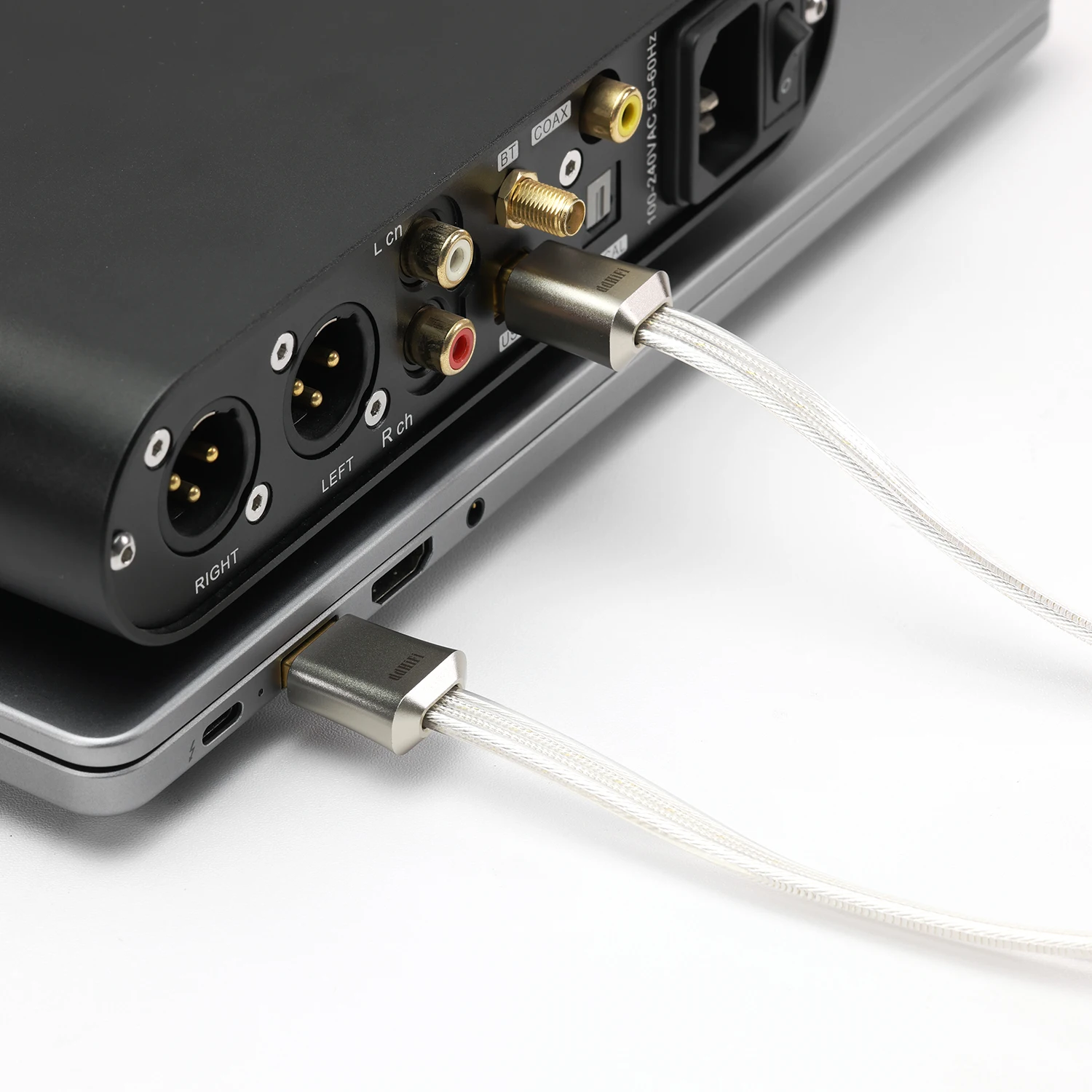 DD ddHiFi TC19BA (Cometa) Flagship Pure Silver USB-B para USB-A OTG Cabo de sinal digital, design paralelo de quatro fios, 95 cm