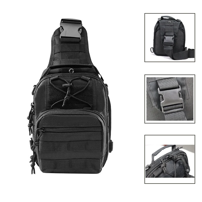 Outdoor Oxford Bag Tactical Men Sport Molle Chest Bag Single Shoulder Bag Camouflage Hunting Hiking Climbing Crossbody Bag