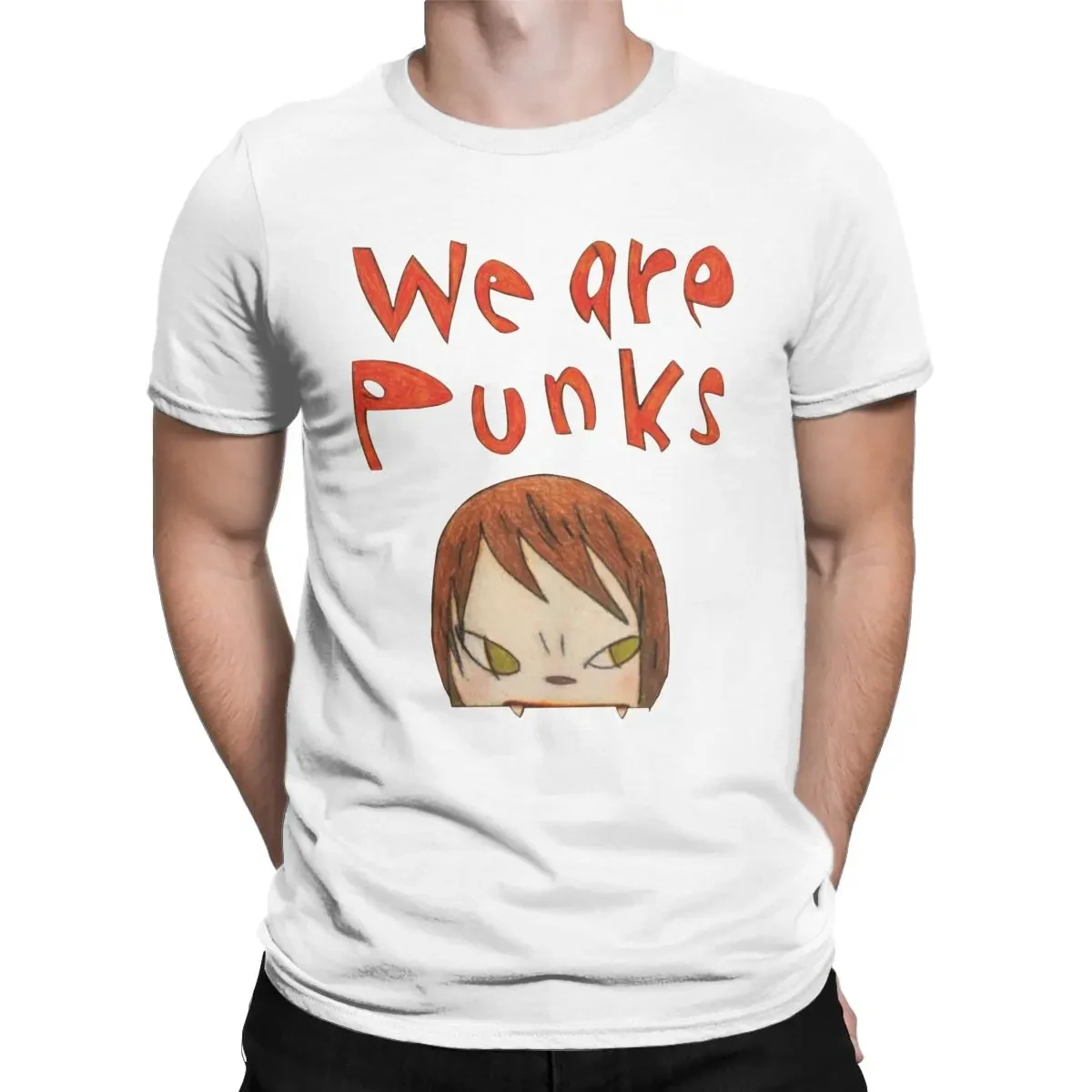 Yoshitomo Nara We Are Punks T-Shirts Men Vintage Pure Cotton Tees Crewneck Short Sleeve T Shirts Party Tops Fashion Streetwear