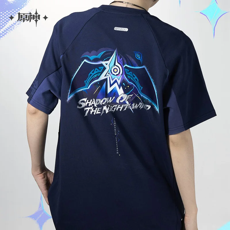 [Official Merch] in Stock Genshin Impact Flames and Mountains Shadow of The Night-Wind Ororon Impression Short Sleeves T-shirt