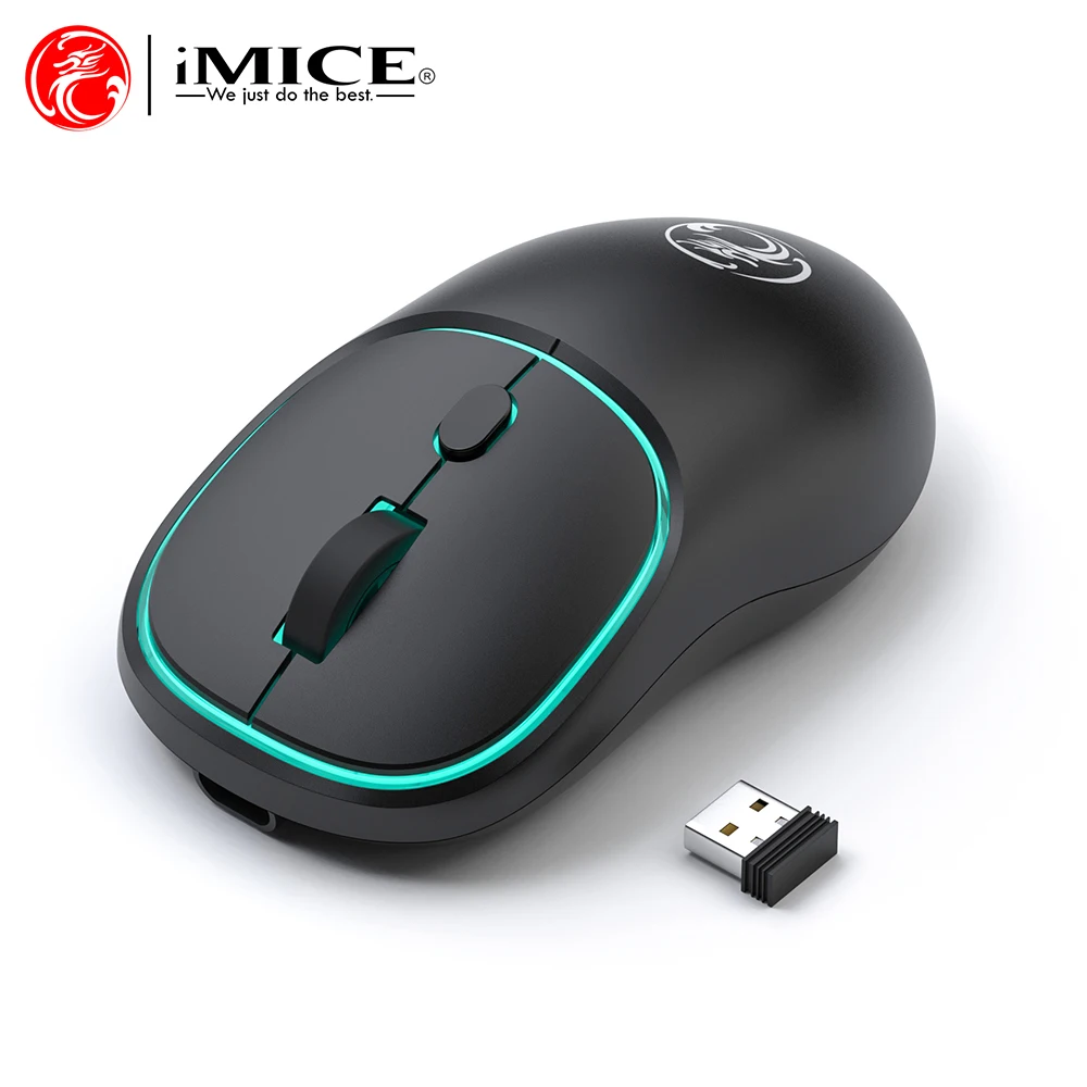 2.4G Bluetooth Wireless Dual-Mode Rechargeable Mouse RGB Backlit Office Stylish Slient Click Ergonomic Mouse For PC Computer
