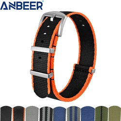 ANBEER Nylon Watch Band 18mm 20mm 22mm Military Fashion Adjustable Watch Straps with Stainless Steel Buckle Include Tools