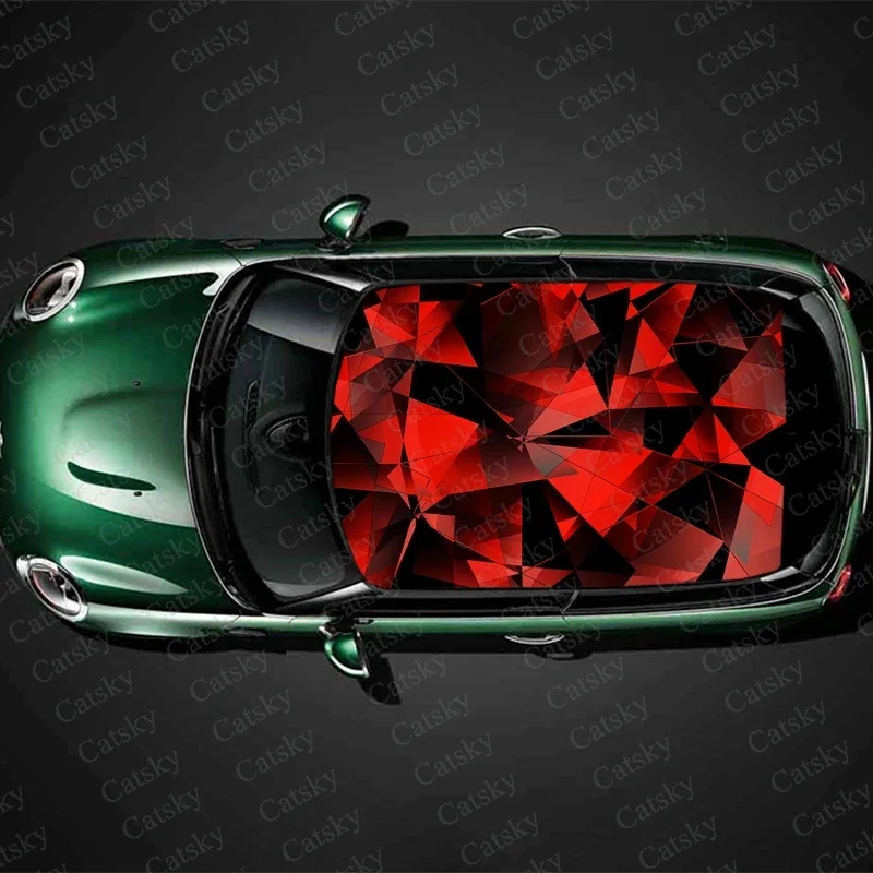 

Треугольная абстрактная геометрическая форма, наклейка на крышу автомобиля, обертка, гоночные аксессуары для внедорожников, упаковка, живопись, аксессуары из ПВХ, графические наклейки