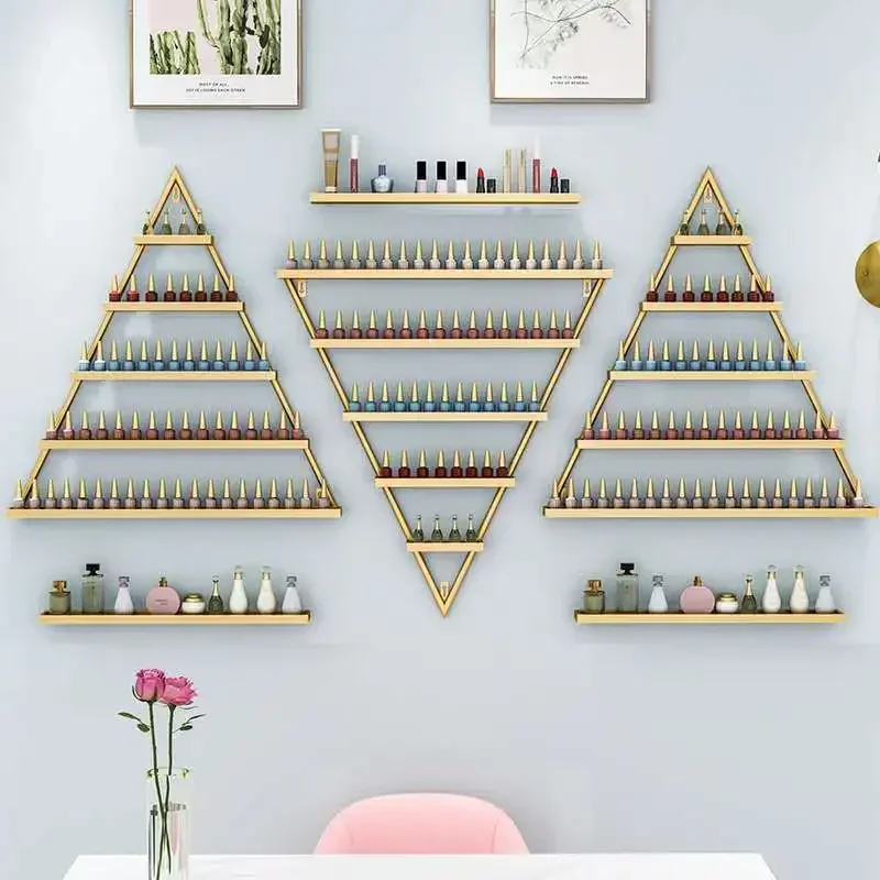 Nordic Wall Storage Holders for Nail Polish Manicure Shop Iron Rack Nail Oil Shelf Organizer Metal Storage Rack Salon Essential