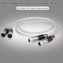 Preffair 99.998% Pure Silver Cable Carbon Fiber RCA To XLR HiFi Audio RCA Interconnect Cable Solid PSS Silver-Plated Plug