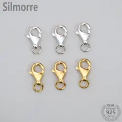 4pcs 5*8mm 100% Solid 925 Sterling Silver Lobster Clasps for DIY Fine Jewelry Finding JQ0095