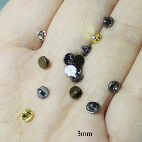 Wholesale Metal Round 3mm Minimum Flat Surface Buttons for Doll Garment Sew DIY Decorative Toy Supply 3mm Flat Surface Buttons ﻿
