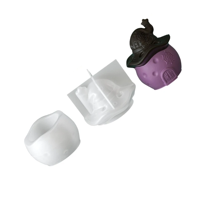T4MD Halloween Lidded Jar Mold Silicone Set with Web Pattern, Container Mold for Resin Art, Cup and Seasonal Craft for