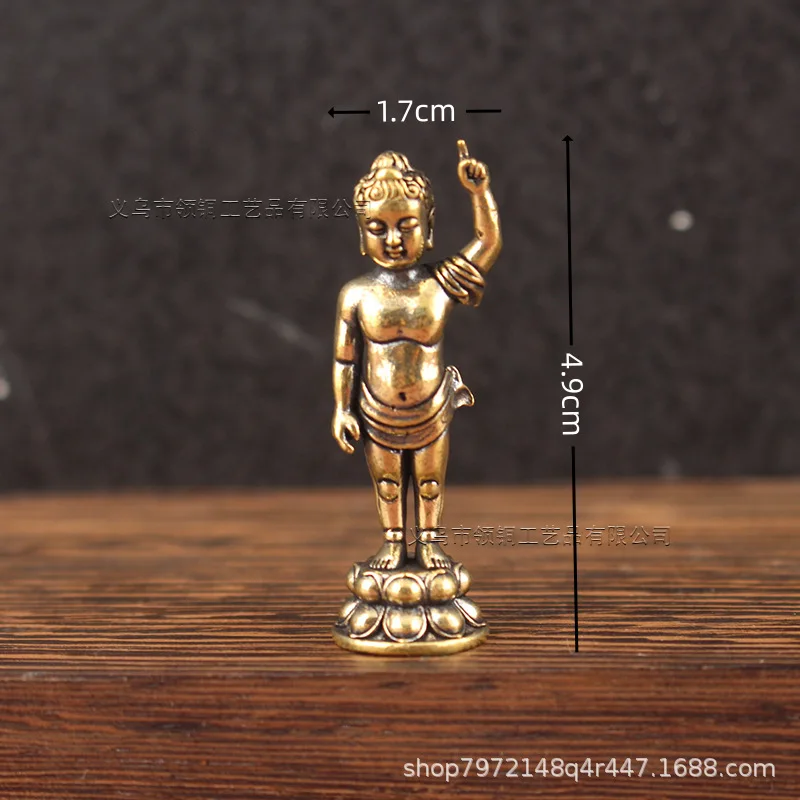 Brass Sidado Prince Fengbao Offering Ornaments Statue Buddha Sakyamuni Home Office Decoration
