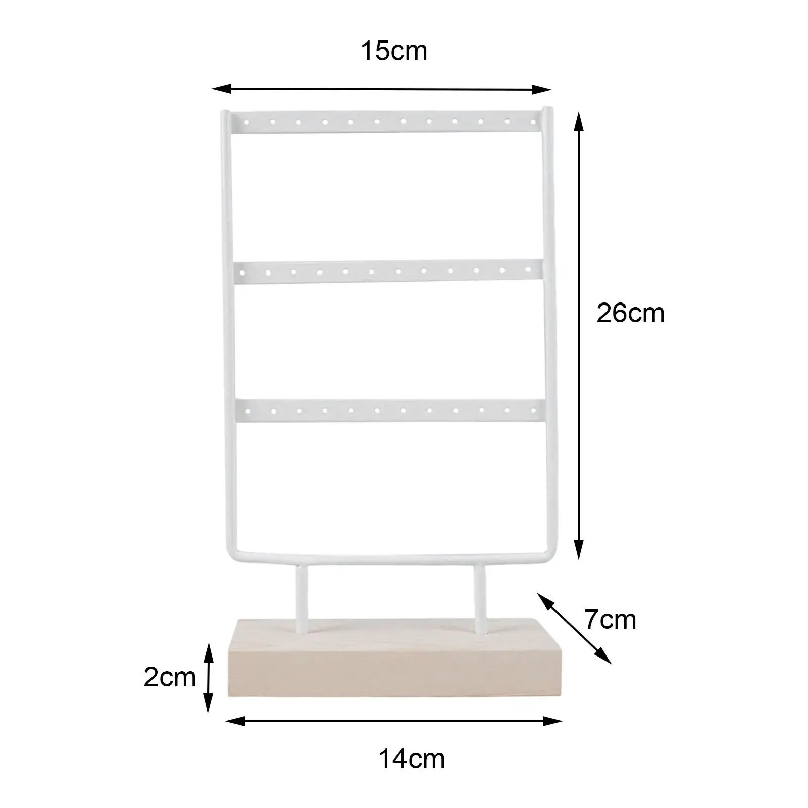 Rack de exibição de armazenamento de brincos, 3 camadas para armazenar brincos pendurados