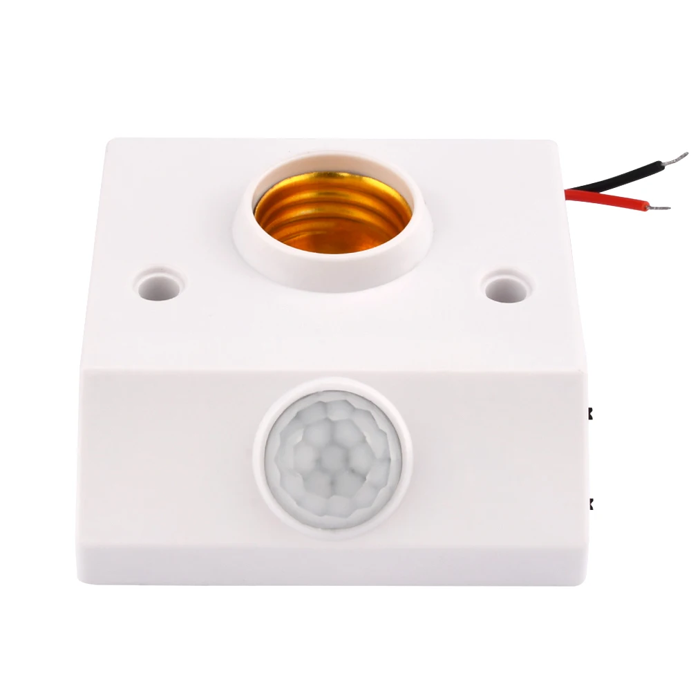 AC110-240V LED Automatic Human Body Infrared IR Sensor Lamp Holder LED Bulb Light E27 Base Wall Lamp Holder