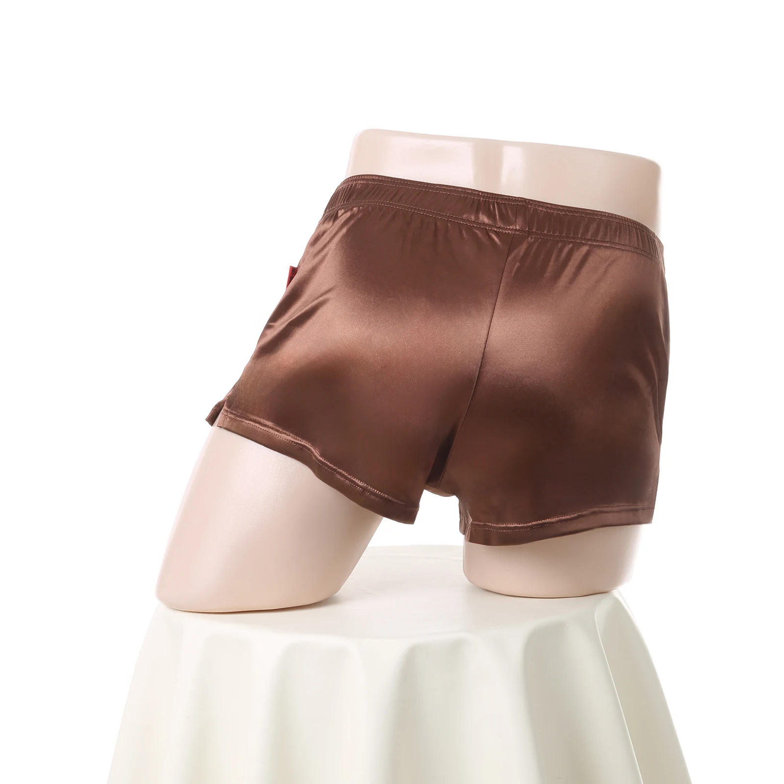 Sexy Nachtwäsche, Schlafanzug, kurze Hosen aus Satin, Herrenunterwäsche, Lounge-Pyjama, Homewear, Schlafhose, Boxershorts – Detail 11
