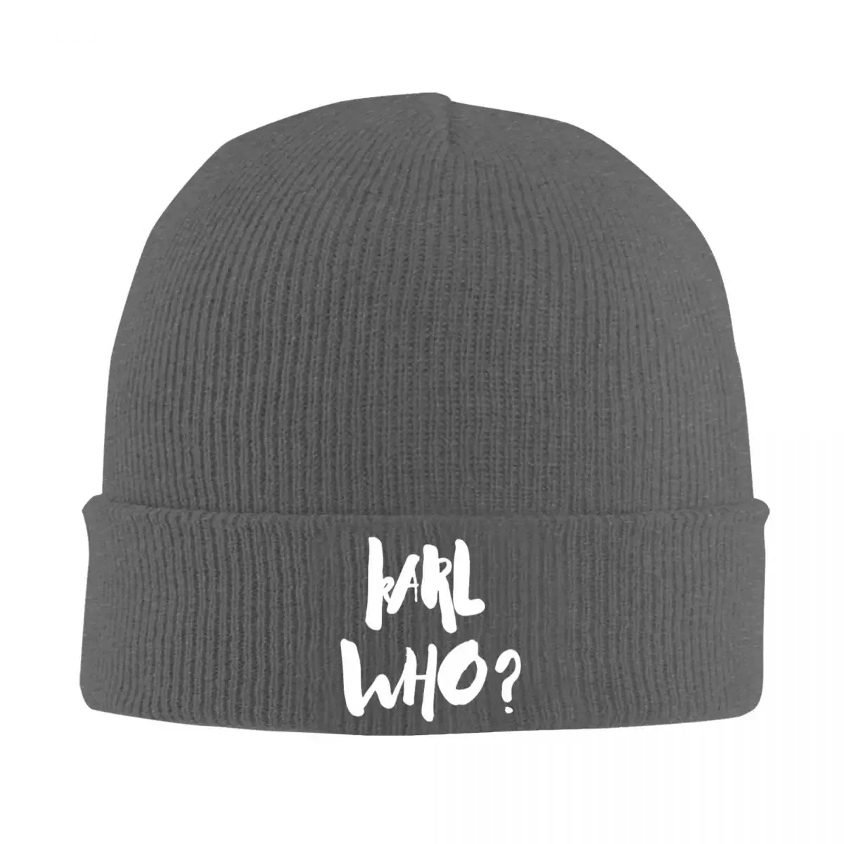 Karl Who Slogan Knitted Caps Women's Men's Beanies Autumn Winter Hat Acrylic Warm Cap