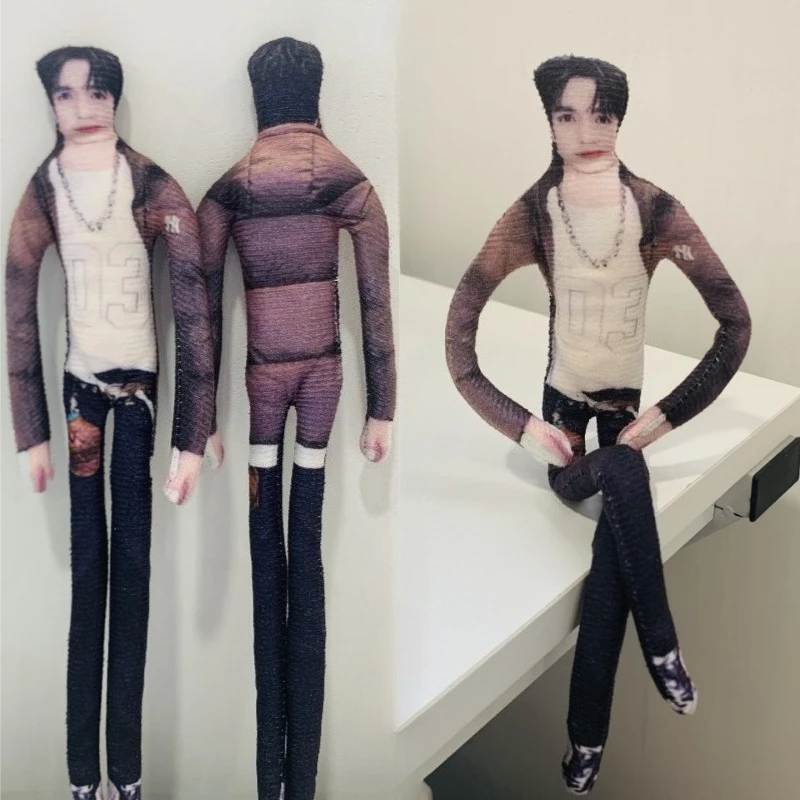 Fun Zhang Linghe Poseable Plush Doll Long Legs Abstract Stuffed Figure Star Actor Toy Unique Gift for Zhu Yu Drama Fans Keychain