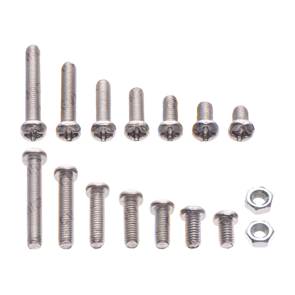 130PCS/lot M3 Screw Nut M3x 53x63x8 Round Head Flat head Screw Cap Set Screws Phillips kit M3x10 mm Cap Screw For Connector