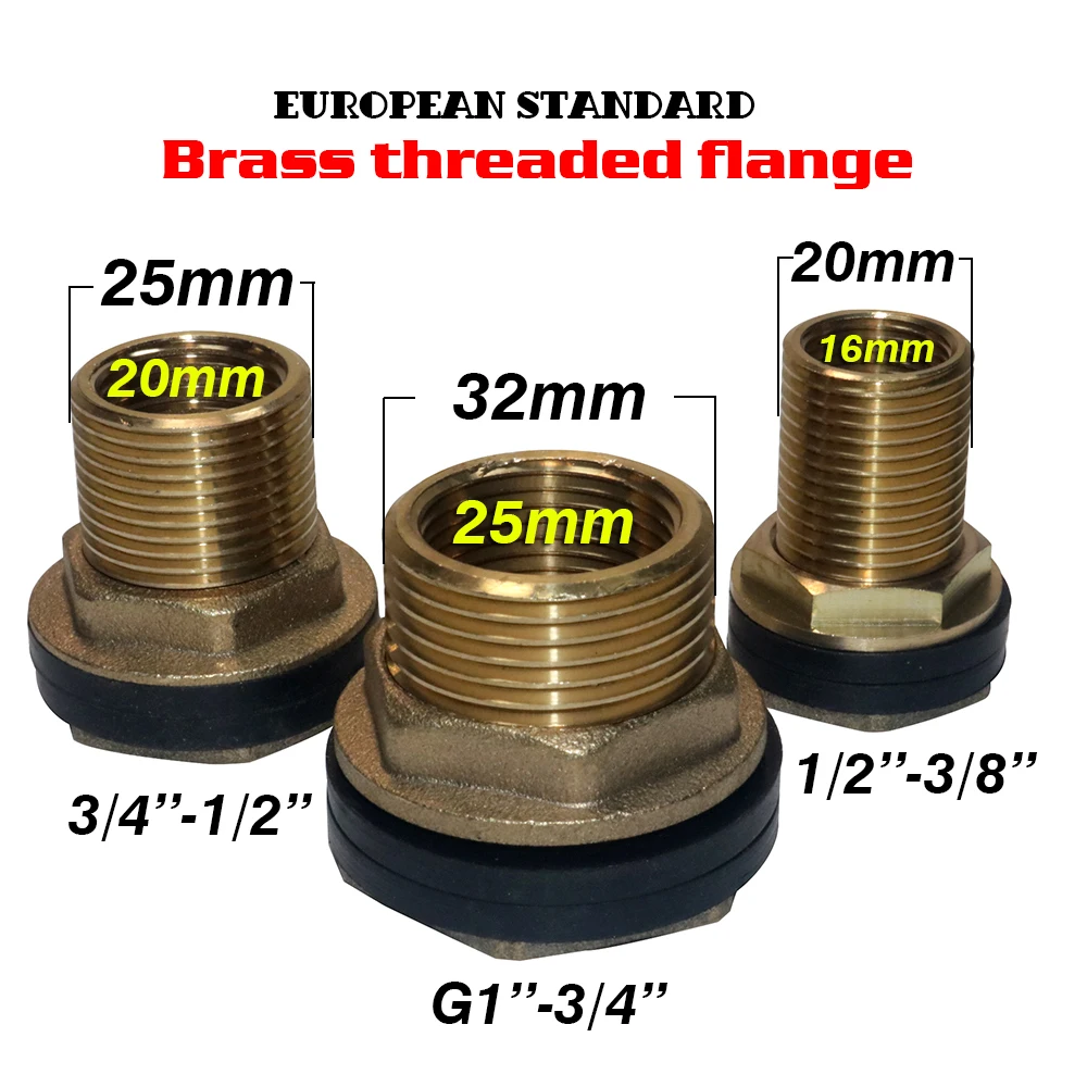 G1'' 3/4'' 1/2'' car wash water pipe joint brass flange double thread IBC water tank joint faucet adapter Copper joint