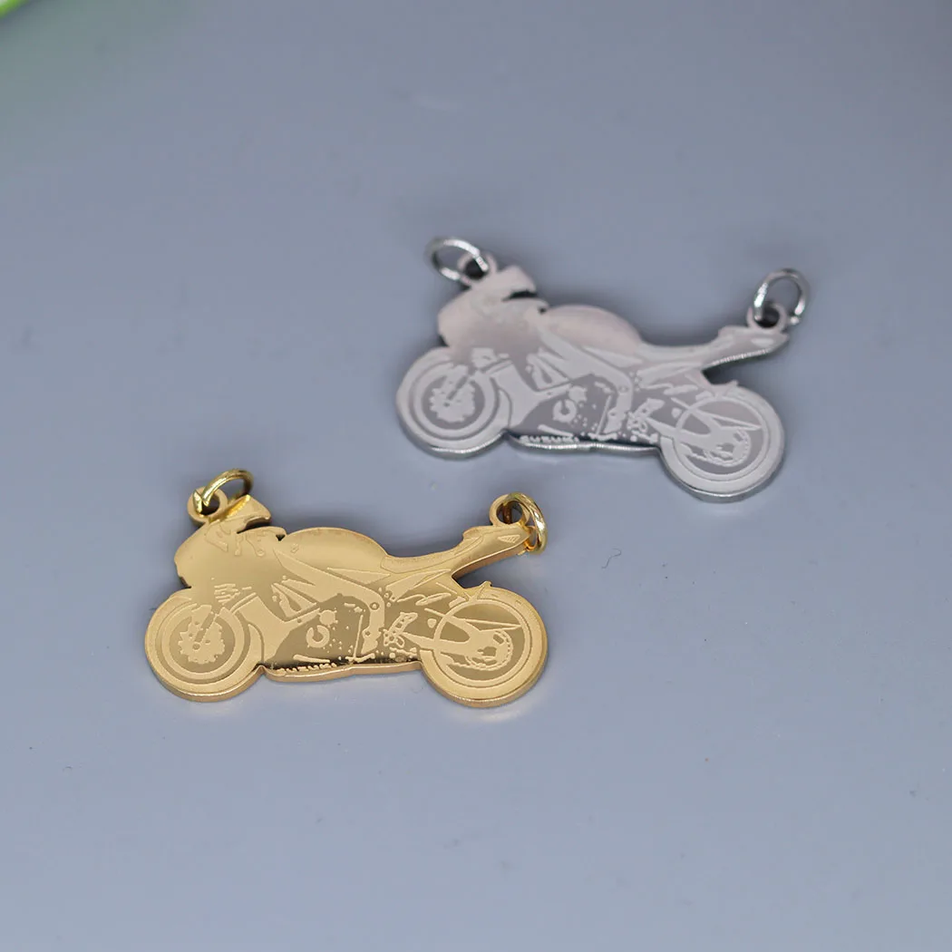 2pcs/Lot Punk Motorcycle Charm Pendant for Stainless Steel Rock Biker Necklace Bracelets Jewelry Crafts Making Handmade Gift