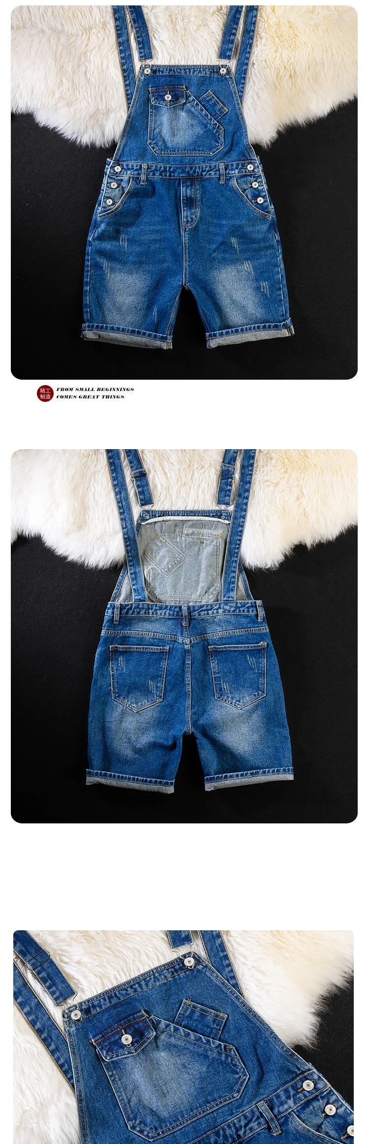 Summer Men Jeans Overalls With Pocket Casual Denim Short Strap Jumpsuit Jeans Men Jeans Suspender Pants Fashion Streetwear M-5xl