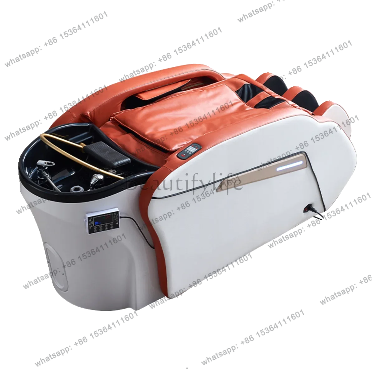 02Intelligent electric massage shampoo bed, special treatment bed with water heater for barber shop