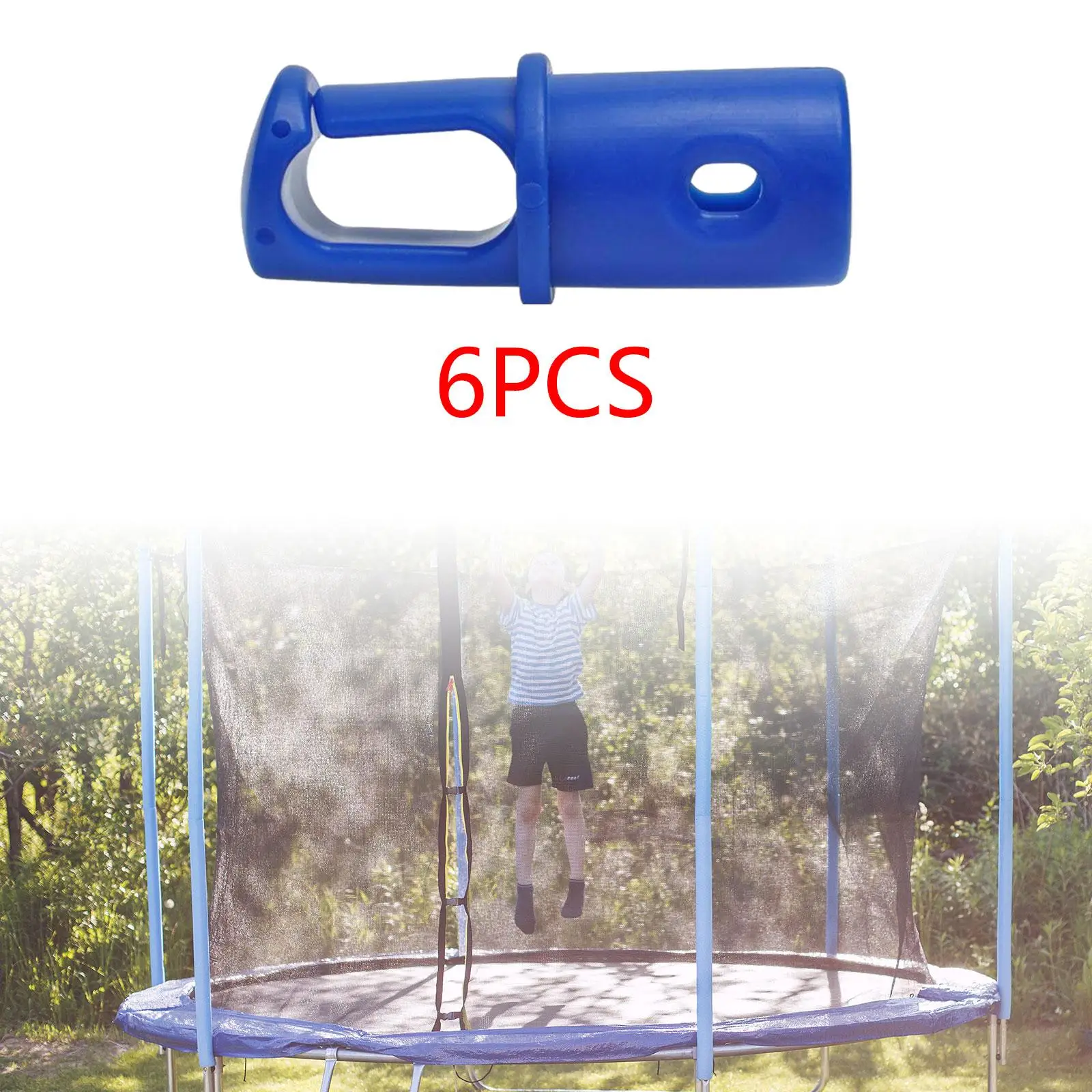 Trampoline Parts Repair Accessories Top Rings Plastic End Caps Set for Trampoline Net 6 Bars and Replacement Use
