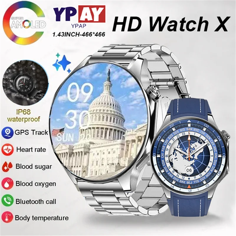 2024NEW DT Watch X Smart Watch Player 3D AOD Mode Waterproof Smartwatch Wristwatch 4GB Amoled Screen Video Music Wireless Charge