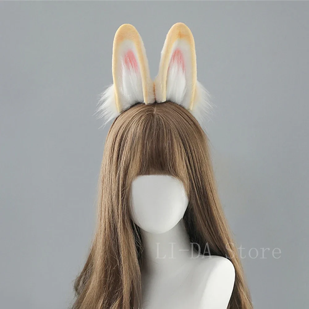 Fluffy Rabbit Ears Headband Cute Bunny Ears Hairband Plush Rabbit Stage Performance Props Cosplay Party Costume Accessories
