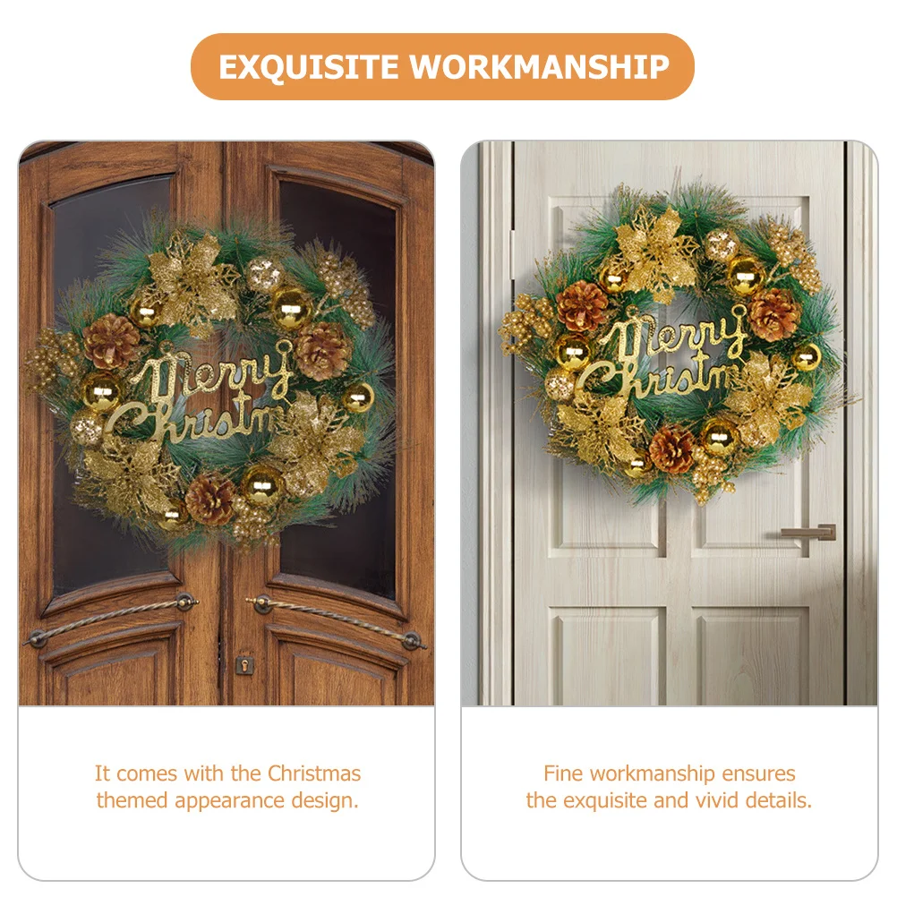 

Christmas Wreath Front Door Premium Material Xmas Garland Christmas Party Decoration Holiday Wall Decor