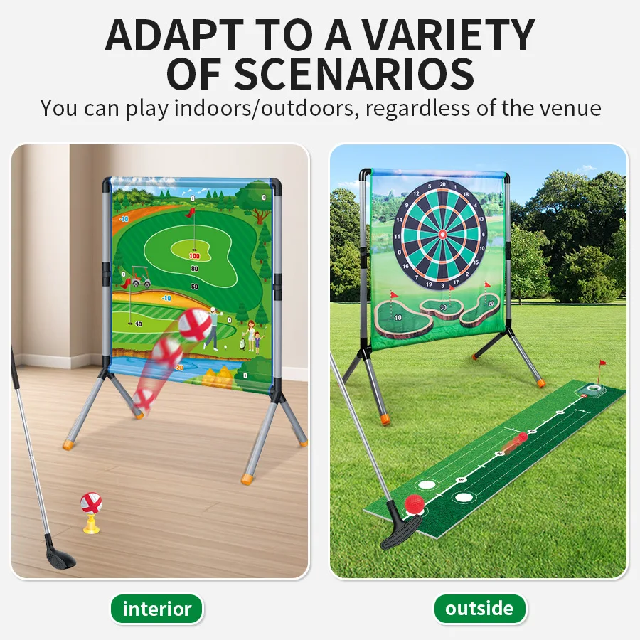 3-in-1 Kids Sports Set: Golf Number Target Throwing & Soccer Indoor Outdoor Family Game Toy for Parent-Child Play