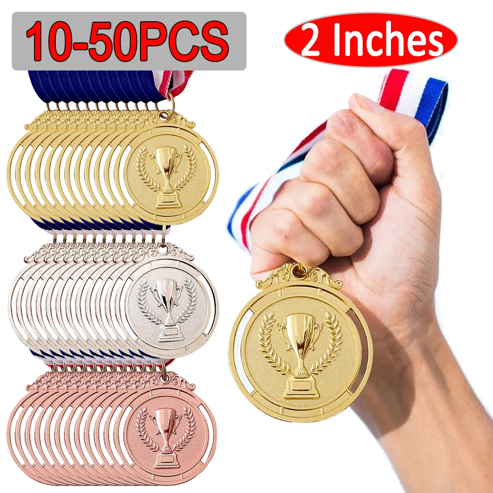 50-10PCS Zinc Alloy Round Winner Medals 2