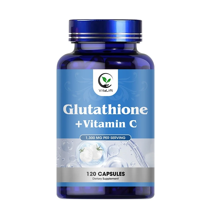 Glutathione Softgels Max Absorption Active Form L-Glutathione Reduced (GSH) with Vitamin C for Detox Anti-Aging Whitening Skin