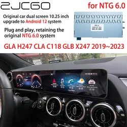 ZJCGO Original Dual 10.25 Inch Screen Upgrade Android 12 System Interface NTG 6.0 for Mercedes Benz GLA H247 CLA C118 GLB X247