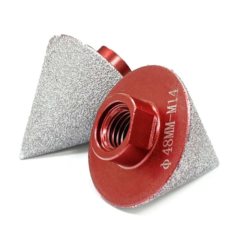 

Diamonds Beveling Chamfer Bits M14 Thread 48mm Diameter Cone Tile Bits for Shaping Enlarging Cleanig Existing Holes