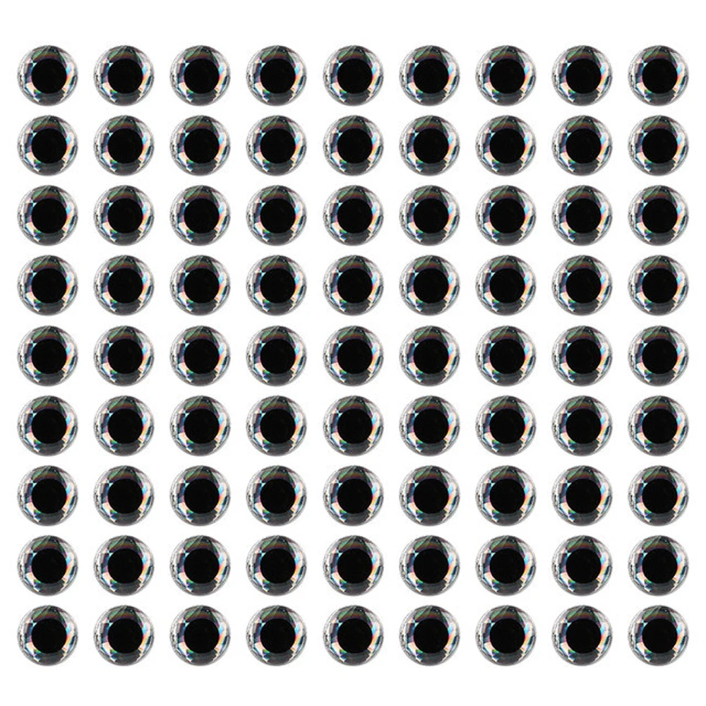 Sticker Fly Fishing Simulation Eyeball 3mm 4mm 5mm 6mm Holographic 3D Fish Eyes Fishing Lure Eyes Artificial Fish Eyes DIY Eyes