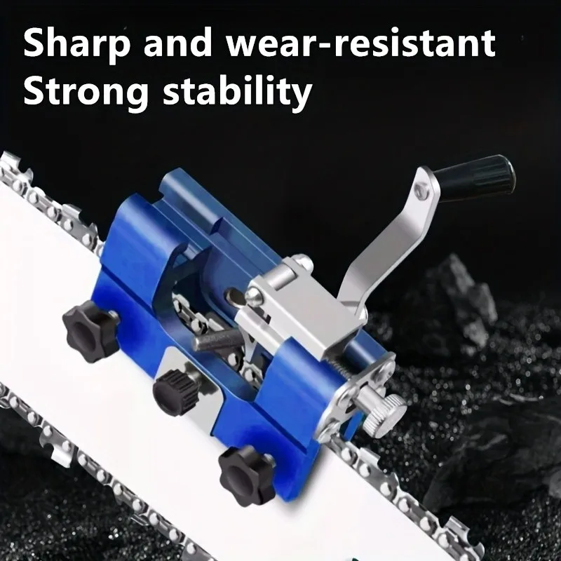 Manual Chainsaw Sharpener Kit – Adjustable Guide, Files for 0.325"/3/8" Pitch, Portable