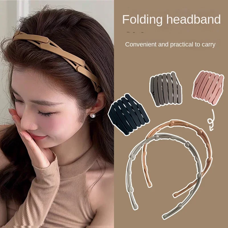 

Retractable folding headband for women's travel portable face wash special non-slip broken hair band bangs hairpin