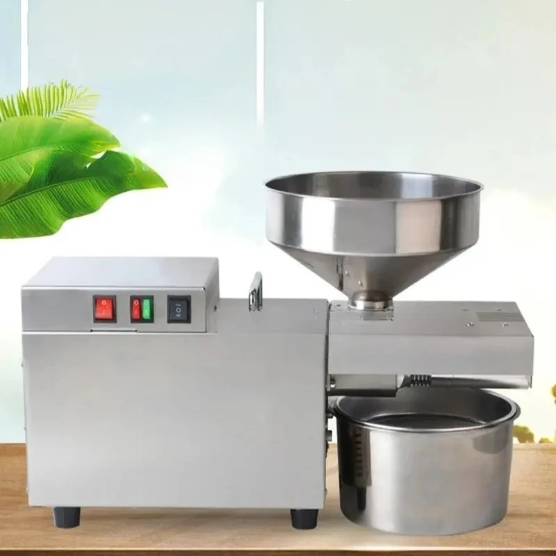 Automatic Oil Press Effective Household Stainless Steel Hot Cold Oil Extraction Machine Temperature Control