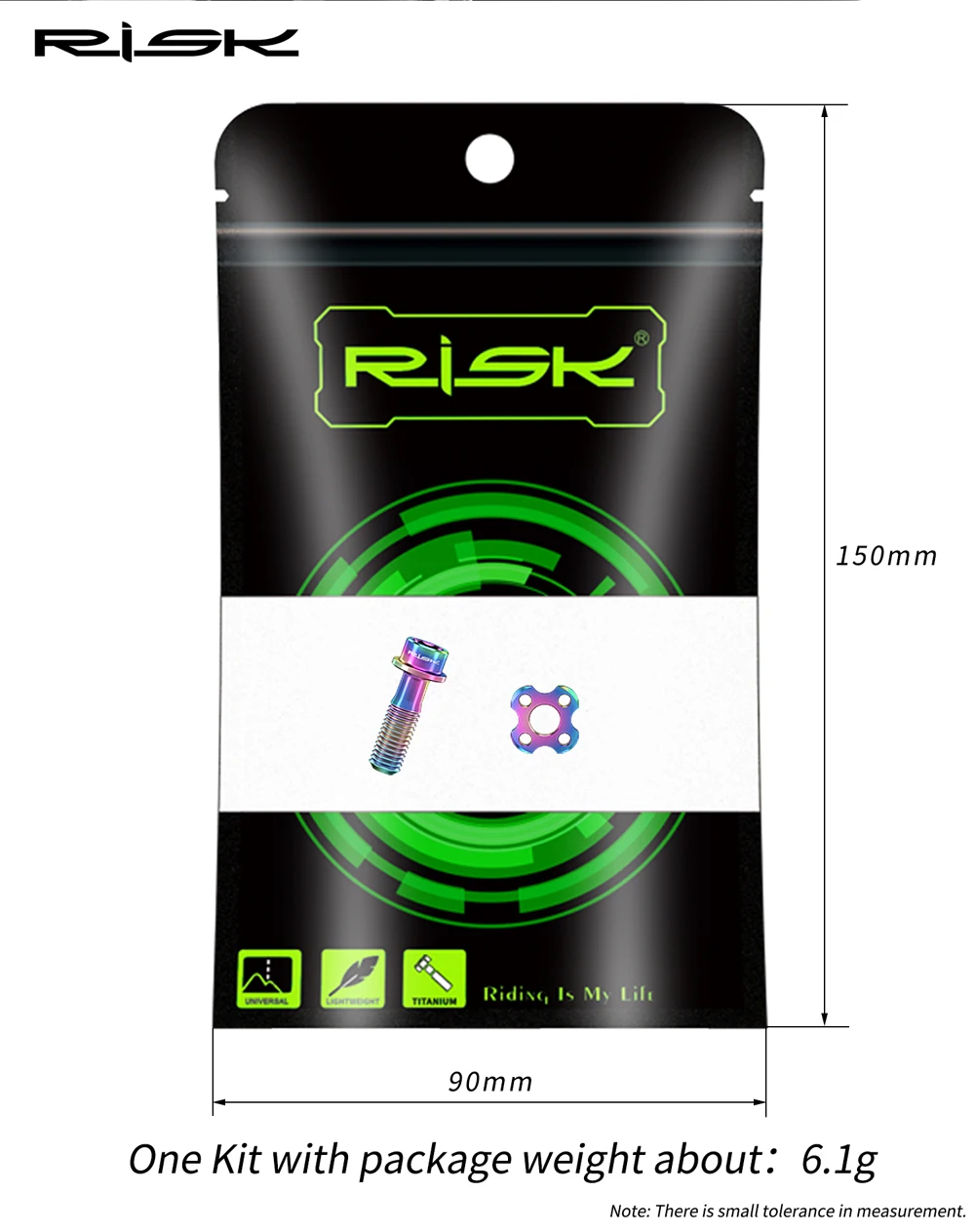 RISK 2er-Set M5x16mm Fahrrad-Schaltwerk-Schrauben & Unterlegscheiben-Kit aus Titanlegierung für Rennräder – Schaltwerk-Befestigungsschrauben und Unterlegscheiben – Detail 6