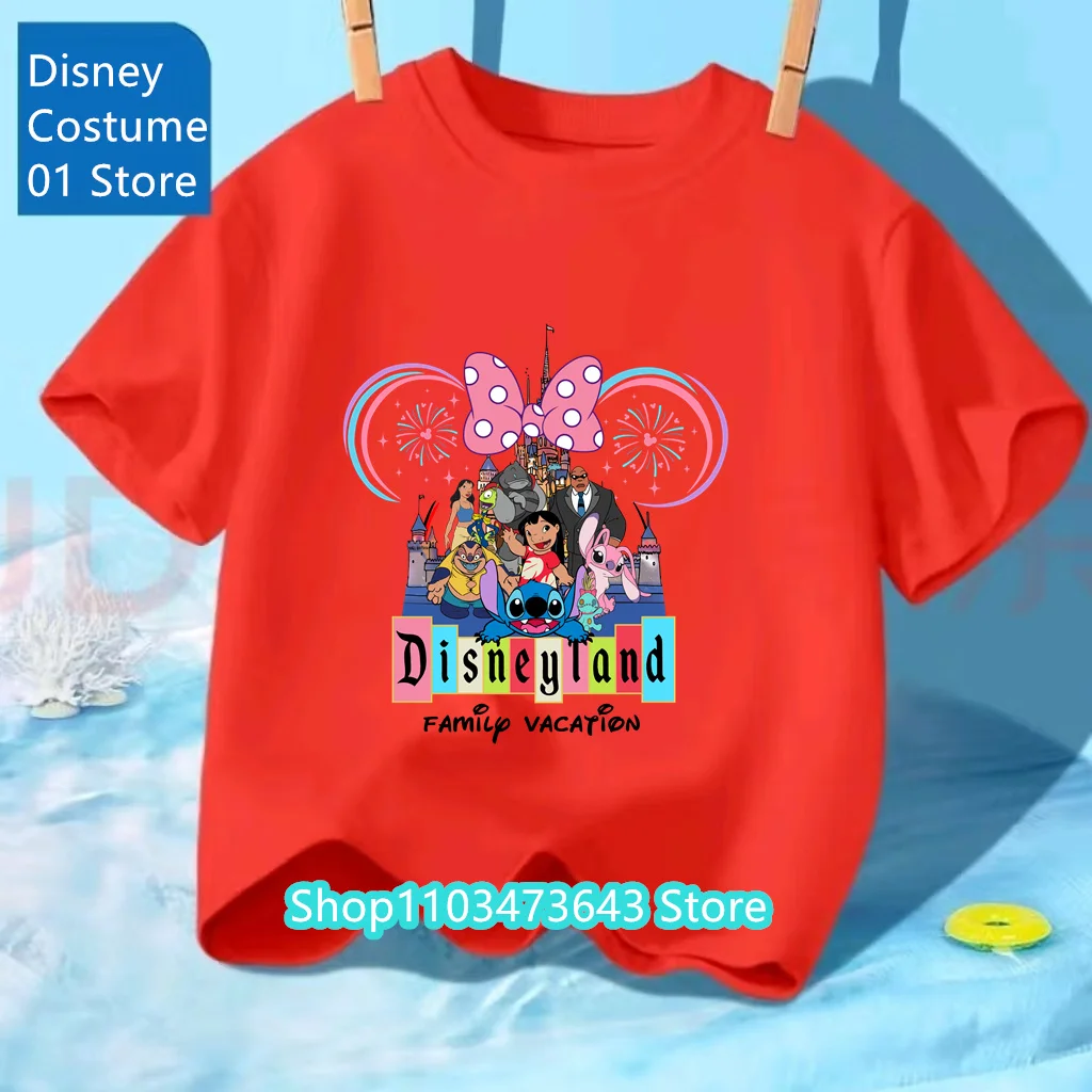 

New Kawaii Lilo Stitch Cartoon T Shirt Children Kids Stitch Cute Manga T-shirt Y2k Graphic Tshirt Girl Boy Top Tees Lilo Stich