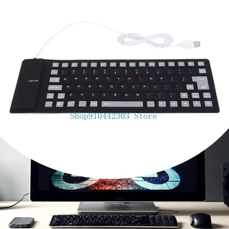 652F 85Keys Foldable Flexible Keyboards Gaming Keyboards Rolls-up Silents Soft Keyboards