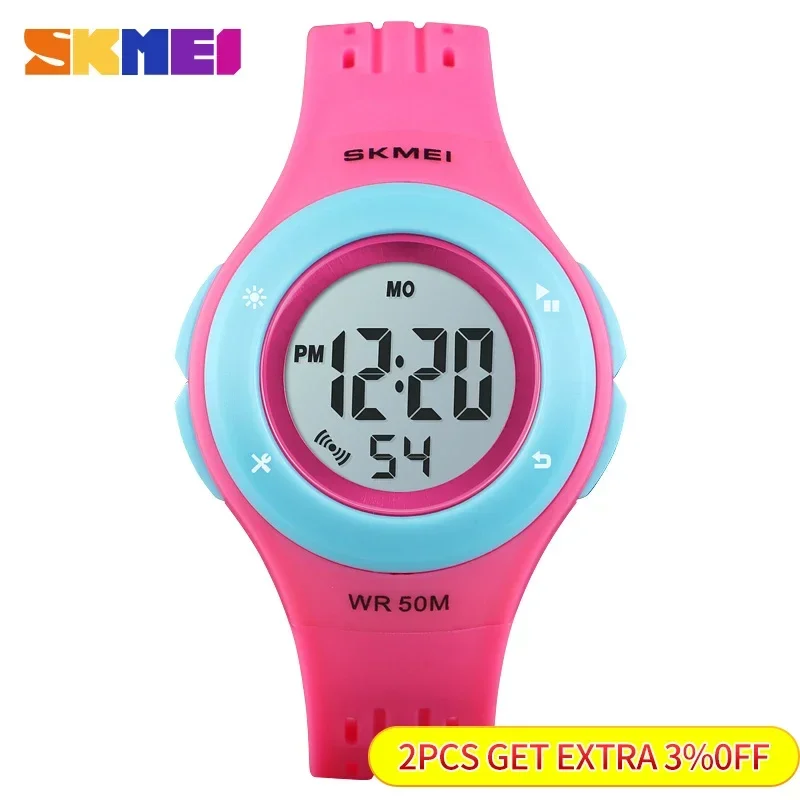 Skmei LED Sport Style Children Watches Boy Girl Fashion Digital Watch 5Bar Waterproof Watch Montre Enfant Kids Watch 1455