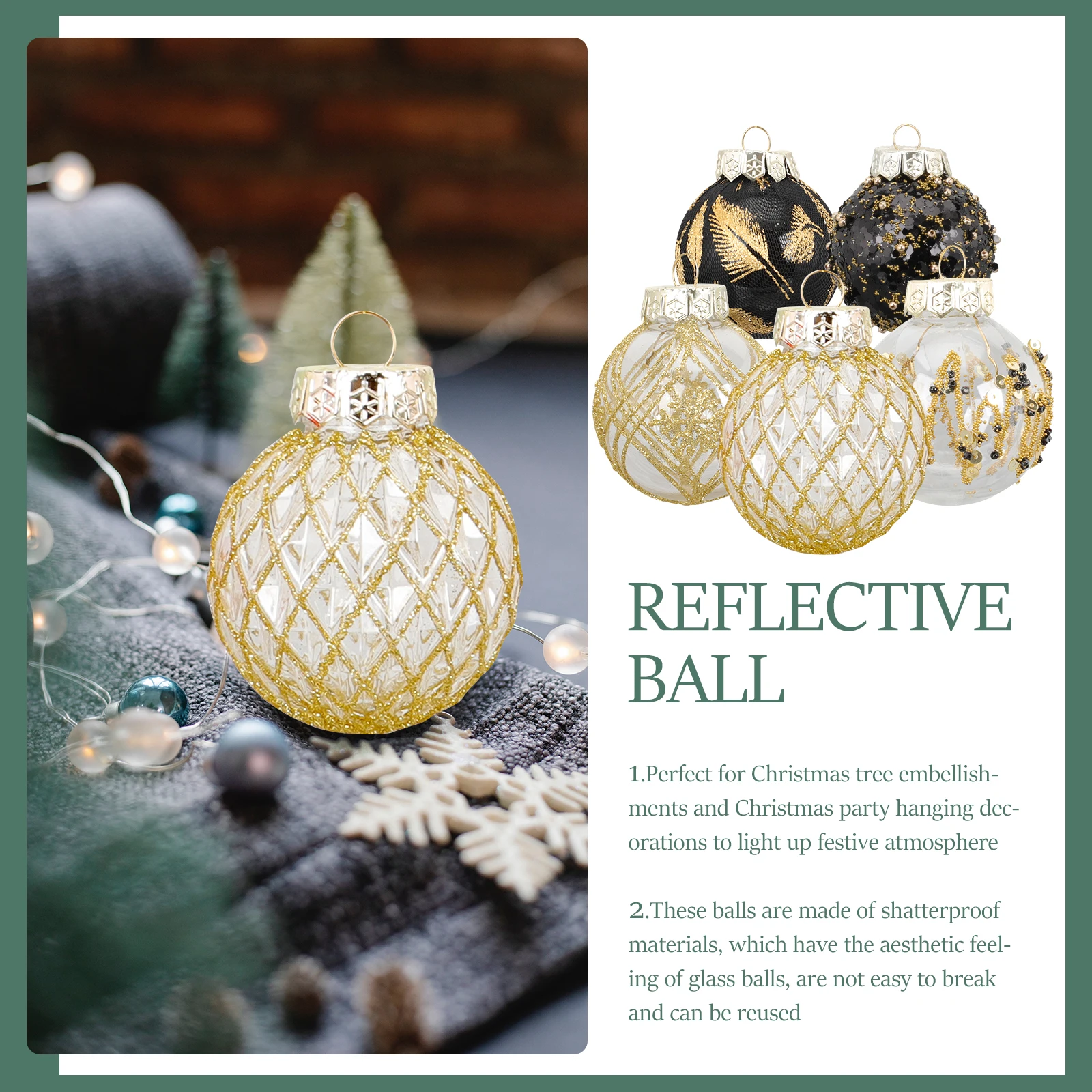 

25 Pcs Outdoor Christmas Ball Set Decoration Plastic Tree Decorations Ornaments