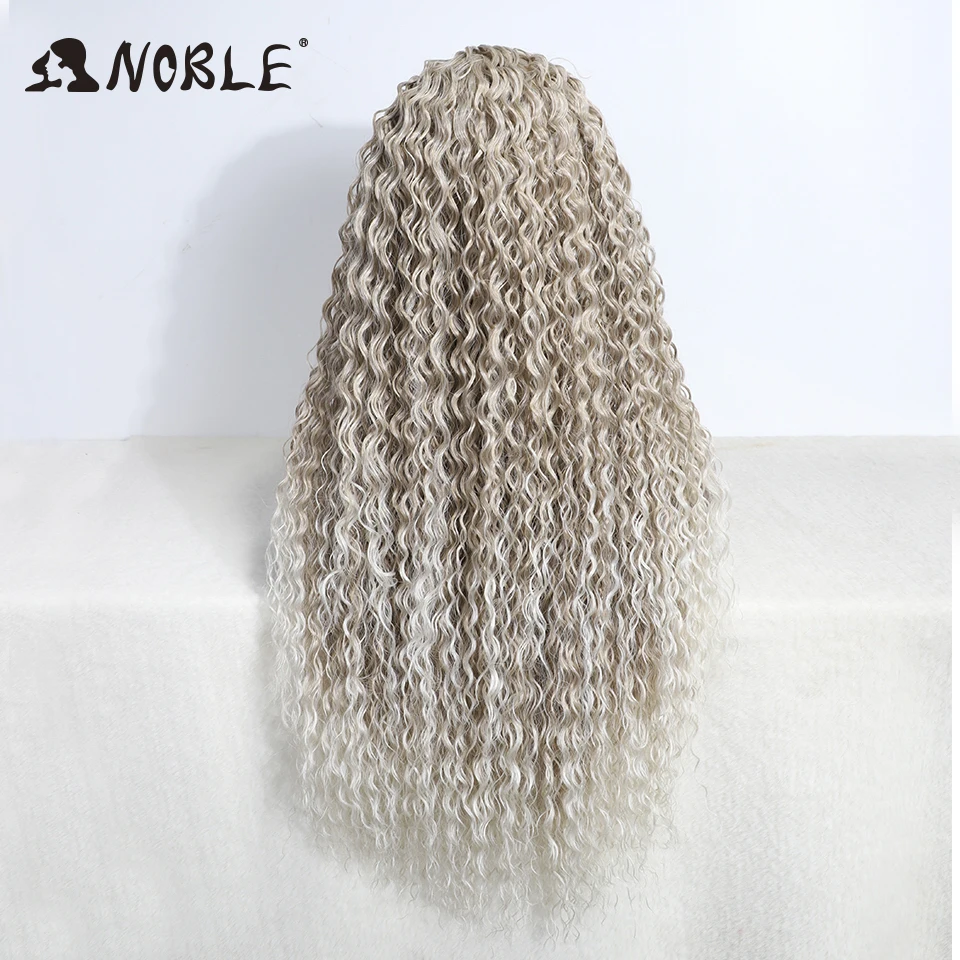 Perruque Lace Wig synthétique bouclée 31 pouces-Noble, perruque Lace Wig blonde ombrée pour femmes noires