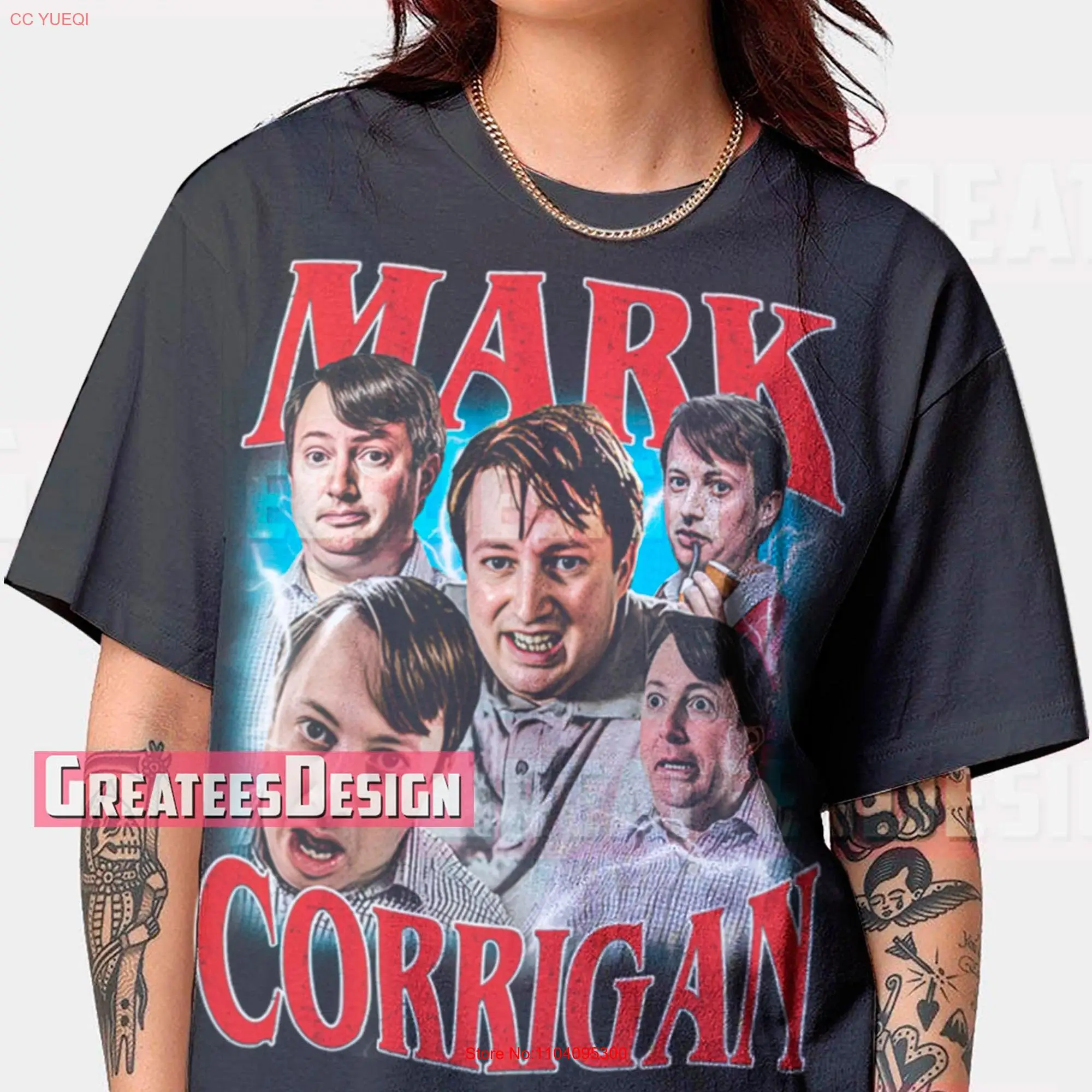 Limited Mark Corrigan T Shirt David Mitchell Oversize BGL577 long or short sleeves