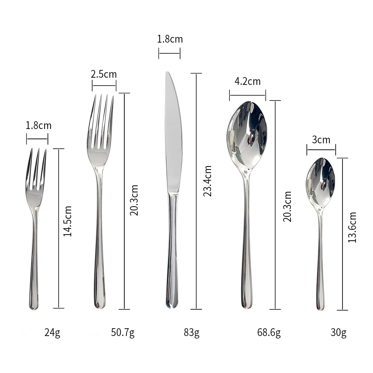 New Luxury Cutlery 18/10 stainless steel 304 Flatware Set For 6 Dinnerware Set Silver Drop Shipping