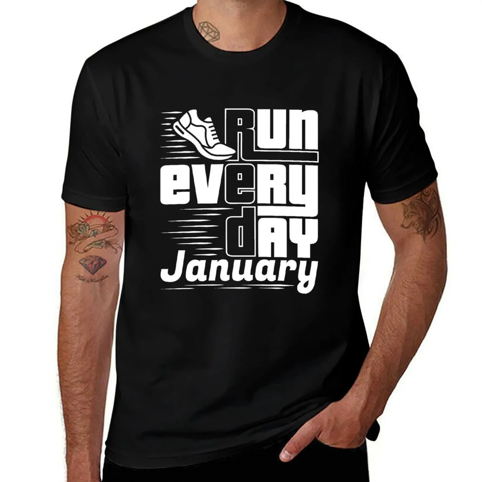 Run Every Day RED January T-Shirt Work Outdoor Short Sleeve Tee
