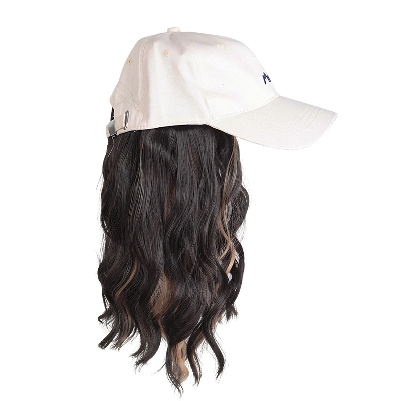 Beige Baseball Cap Wig with Ombre Egg Curl & Synthetic Fiber – Stylish Wig Hat for Daily Wear, Fashionable Hair Accessory for Wo view 6