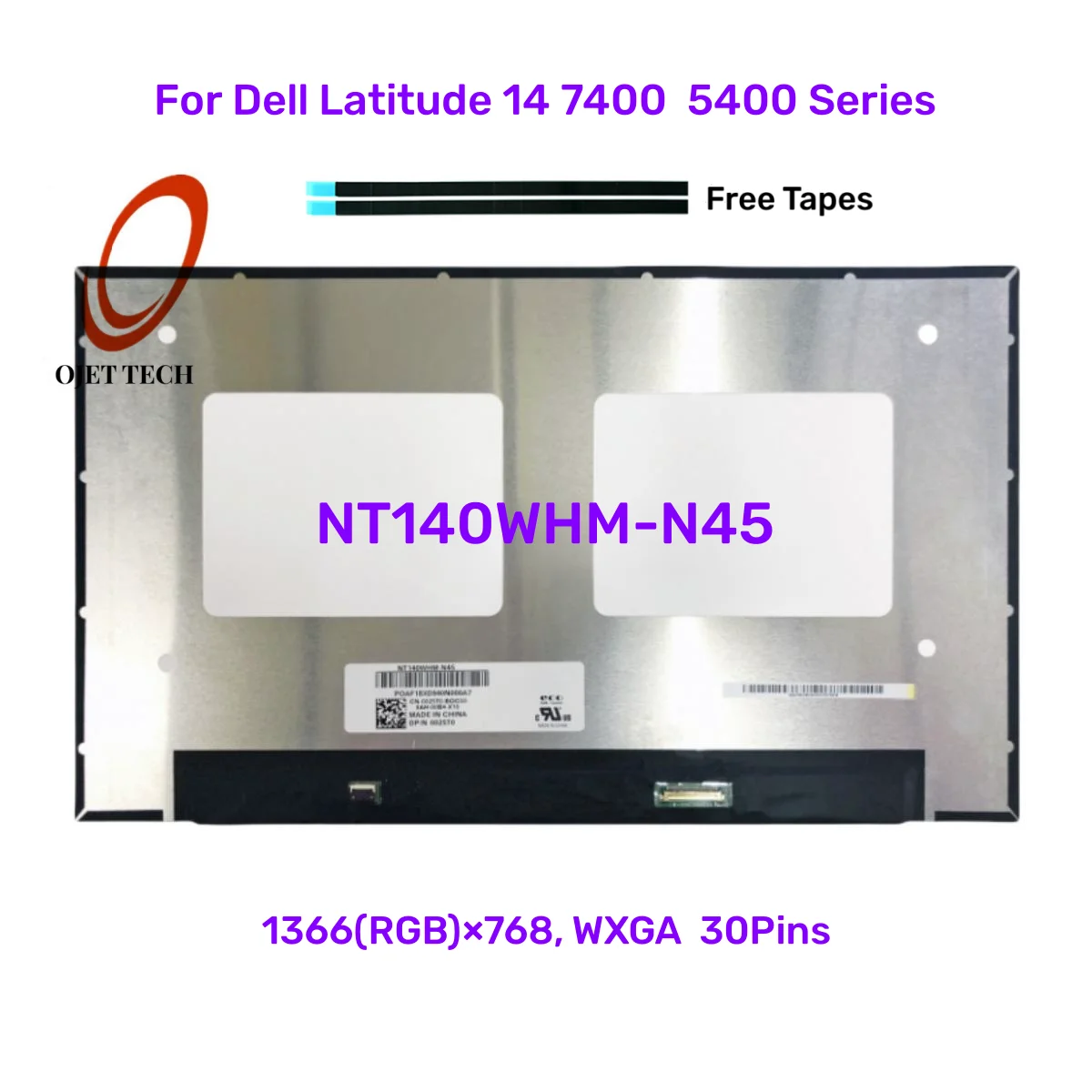 NT140WHM-N45/N4T N140BGE-E54 B140XTN07.4 M140NWR8 for Dell Latitude 14 7400 de 5400, pantalla LCD de portátil, 1366x768, EDP