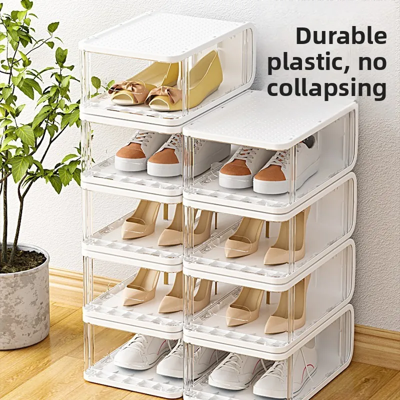 transparent-plastic-drawer-style-shoe-box-storage-organizer-for-dormitory-space-shoe-rack-cabinet-multi-purpose-footwear-storage