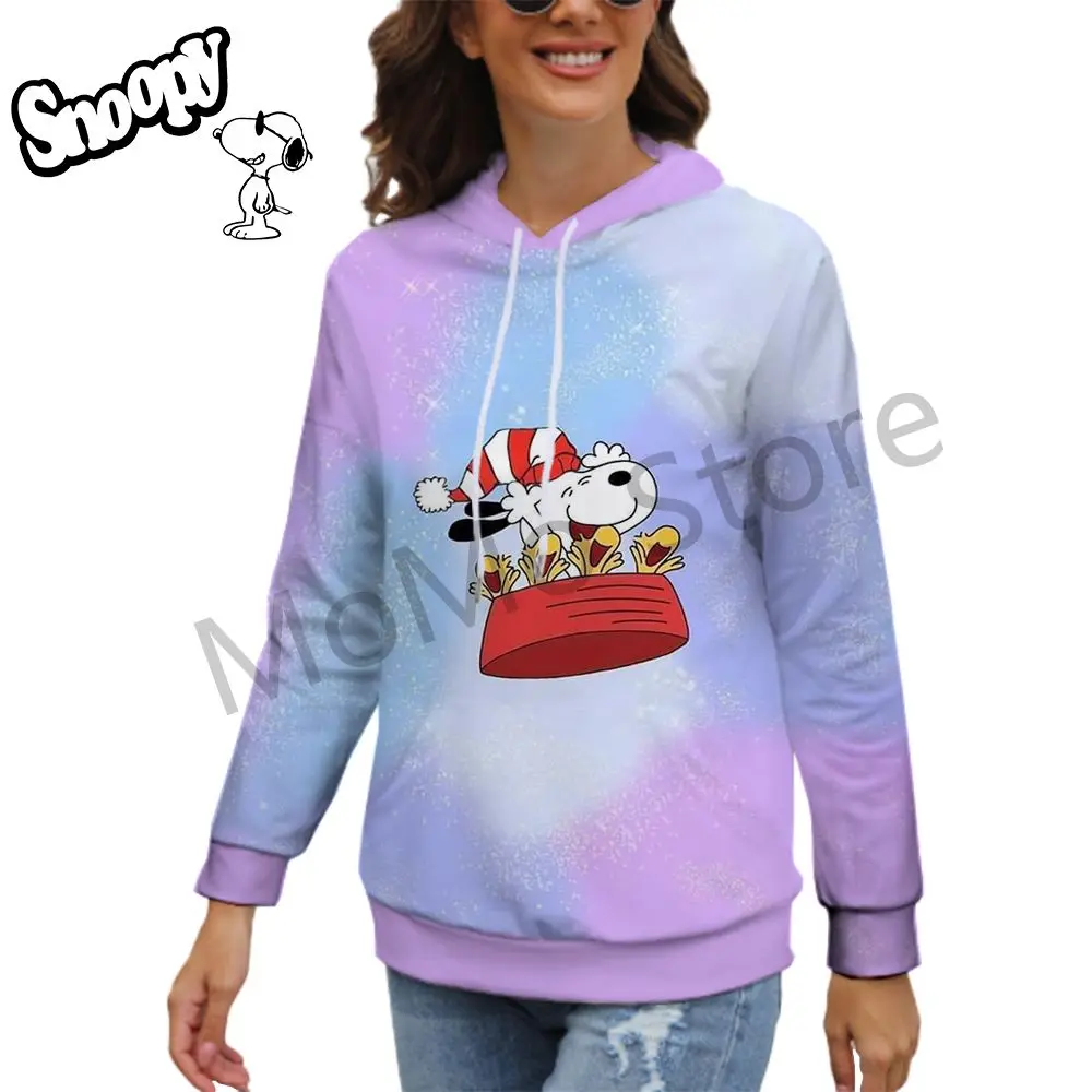 Lovely Snoopy Women's Hoodies Men's S-3XL Autumn New Pullovers 3D Print Versatile Youthful Woman Clothes Y2k Black Hoodie 2024